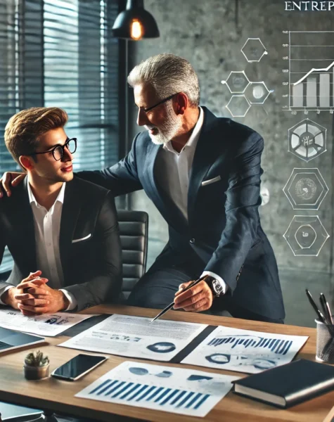 DALL·E 2025-03-27 00.36.54 - A modern and professional scene depicting entrepreneurship mentorship. A seasoned business mentor is guiding a young entrepreneur in an office setting DALL·E 2025-03-27 00.36.54 - A modern and professional scene depicting entrepreneurship mentorship. A seasoned business mentor is guiding a young entrepreneur in an office setting