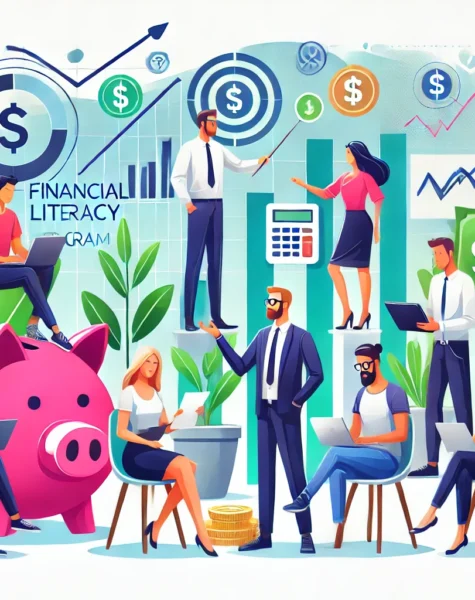 DALL·E 2025-03-27 02.01.04 - A modern and professional illustration representing financial literacy programs. The image should feature a diverse group of people engaging in financ DALL·E 2025-03-27 02.01.04 - A modern and professional illustration representing financial literacy programs. The image should feature a diverse group of people engaging in financ